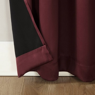 Wine Red 84" Polyester Blackout Grommet Curtain Panel