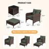 5-Piece PE Wicker Rattan Rattan Seating Patio Conversation Sets With Ottoman - 3 of 4