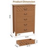 Farmhouse Wooden 45.2" Tall Vertical 5 Dresser Drawer for Bedroom with Storage Freestanding,  Closet Storage Chest for Bedroom - 2 of 4