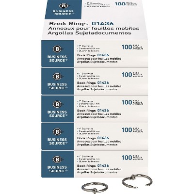 Business Source Book Rings 1" Diameter 500/BD Silver 01436BD