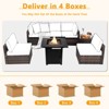 Tangkula Set of 7 Patio Furniture Set w/ 28" 50000 BTU Propane Gas Fire Pit Table Cushions - 3 of 4