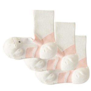 Anna-Kaci Women's 3-Pair Pack Cushioned Sports Crew Socks with Arch Support Mesh Panels and Ankle Compression - 1 of 4