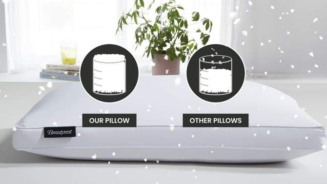 Sateen Cotton Firm European Goose Down Bed Pillow - Beautyrest, 2 of 6, play video