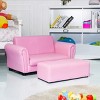 Tangkula Kids Sofa Upholstered Lounge Children Couch Ottoman w/ Armrest - 2 of 4