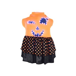 Pet Life LED Halloween Dress Hooded Dog Costume Sweater with Included Batteries - 1 of 4