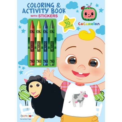 Childrens Cocomelon Sticker Colouring Book & Copy Colour Book