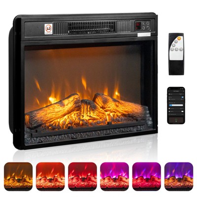 Karl Home 1400-Watt 23-inch Smart Electric Fireplace Insert with WIFI Function and 6-Color Flames