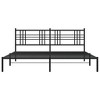 vidaXL Metal Bed Frame without Mattress with Headboard Black 76"x79.9" - 4 of 4