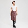 Women's Faux Leather Midi A-Line Skirt - Universal Thread™ - 4 of 4