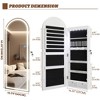 Fredees Arched Lighted Mirror Jewelry Cabinet, Wall or Door-Mount Armoire with Lights, Full-Length Mirror & Jewelry Storage, Over-the-Door Hanging - 2 of 4