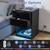 Hommpa Modern Open Shelf LED Nightstand with 2 Drawers & Table Charging Station - 2 of 4
