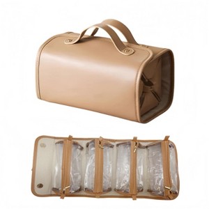 Generic Stylish 4-in-1 Foldable Cosmetic Bag – Large Expandable Capacity Waterproof with Detachable Interior Pockets - 1 of 4