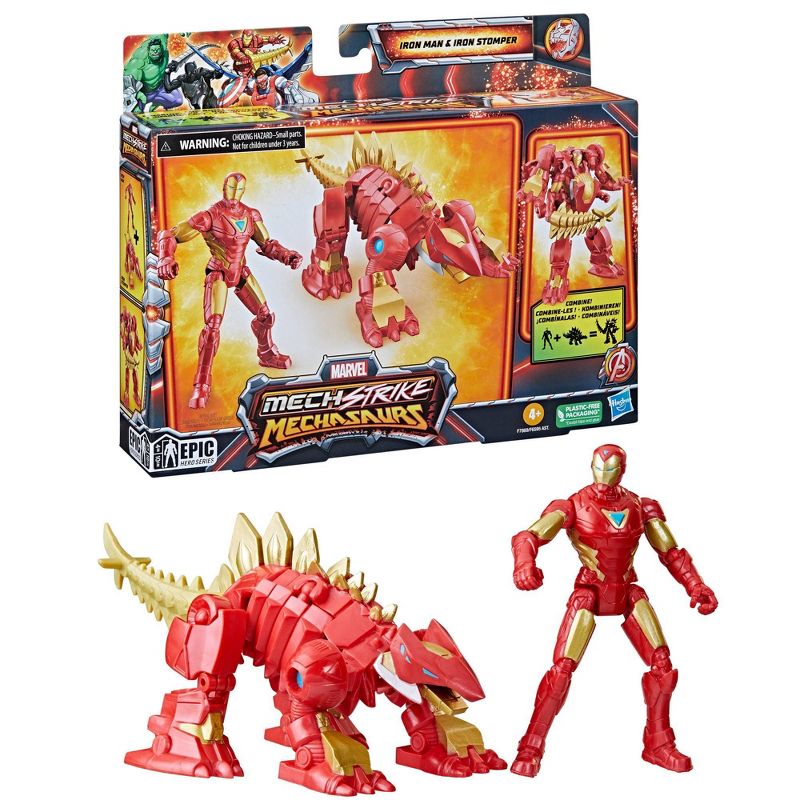 Marvel Mech Strike Mechasaurs Iron Man and Iron Stomper Action Figure Set - 2pk, 4 of 11
