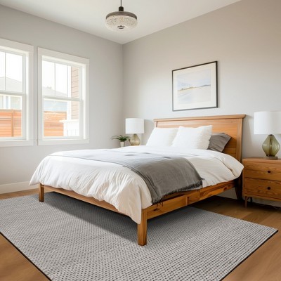 Hand-Tufted Light Grey Wool Blend 8' x 10' Oval Area Rug