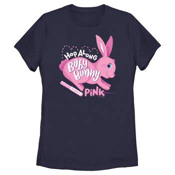 Women's Crayola Easter Hop Along Baby Bunny Pink  T-Shirt - Navy Blue - Large