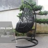 Coolbibila-PE Wicker Egg Chair Swing, Egg Chair For Patio With Cushions, Outdoor Accent Chair With Modern Design, Swing Chairs For Outside - image 3 of 4