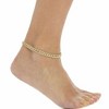 Adornia 14k Gold Plated 10" 8mm Crystal Curb Chain Anklet - 2 of 3