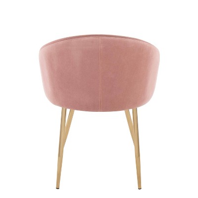 Claire Pink Velvet Metal Dining Chair Set