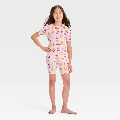 Girls' 2pc Short Sleeve Tight Fit Rib-Knit Pajama Set - Cat & Jack™