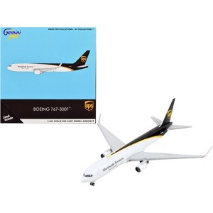 Boeing 767-300F Commercial Aircraft "UPS Worldwide Services" White w/Dark Brown Tail 1/400 Diecast Model Airplane by GeminiJets - 1 of 3