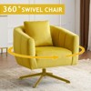 Karl Home Metal Leg Velvet Swivel Chair - 2 of 4