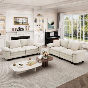 Captiva Designs Cloud Modular 4PC Loveseat Sofa Set, Comfy Deep Seat Sectional Couch for Living Room, Corduroy & Chenille Fabric Upholstery - 1 of 4