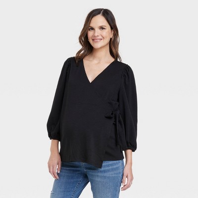 3/4 Sleeve Wrap Maternity Top - Isabel Maternity by Ingrid & Isabel™