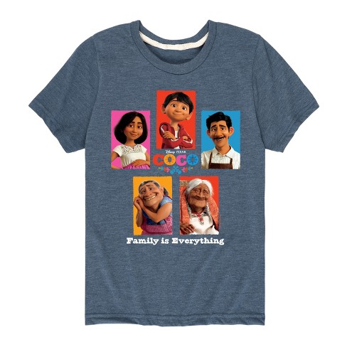 Boys Coco Family Is Everything Short Sleeve Graphic T shirt Heather Blue Small Target