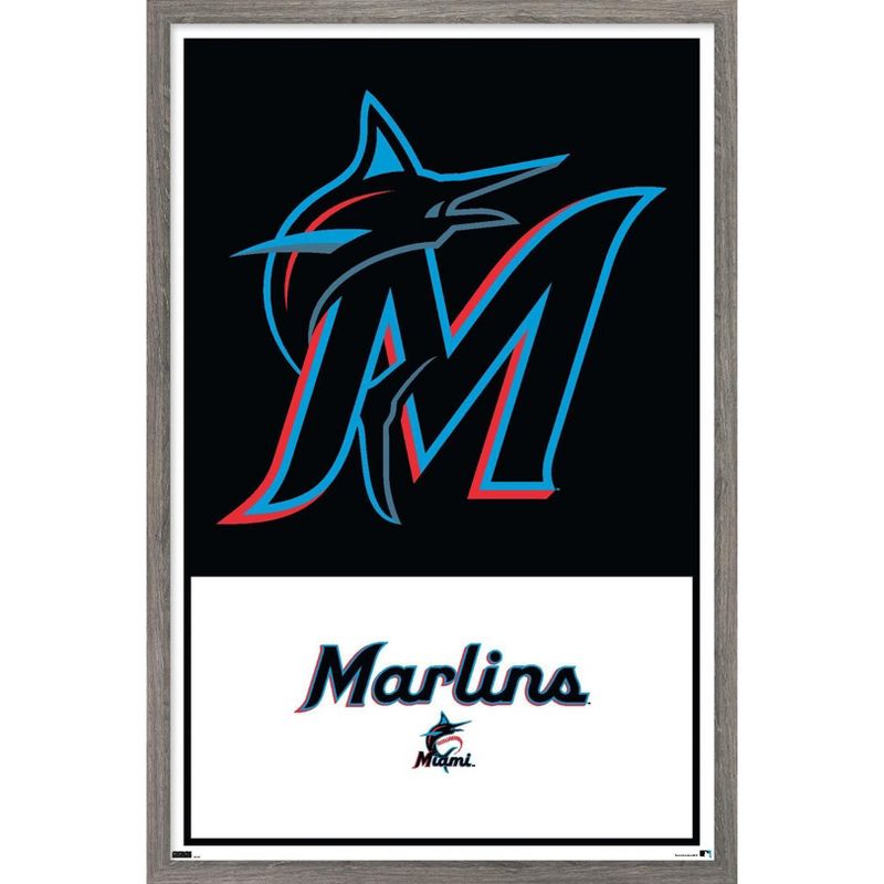 Trends International MLB Miami Marlins - Logo 22 Framed Wall Poster Prints, 1 of 7