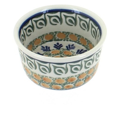 Blue Rose Polish Pottery Herb Garden Small Deep Ramekin