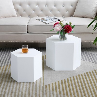 Coffee Tables With Two Differently-Sized Tables, Mdf Side Table, End Table Set Of 2-Cuddlewood