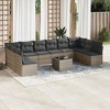 vidaXL Garden Sofa Set Grey PE rattan Large Adjustable Feet - 2 of 4