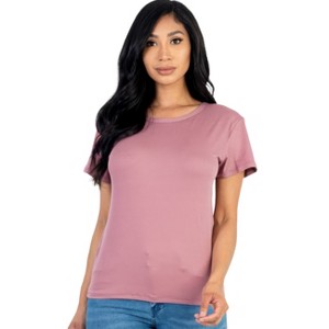 Slickblue Women's Basic Short Sleeve T-Shirt, Stretch Jersey Knit, Casual Everyday Fit, 10 Color Options, Size S-L - 1 of 4