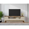 Manhattan Comfort Marcus Mid-Century Modern 4 Shelf TV Stand for TVs up to 70" Beige - Manhattan Comfort: Media Console with Storage - 2 of 4