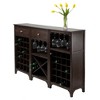 Ancona Wine Cabinet Modular Set Wood/Black - Winsome - image 2 of 4