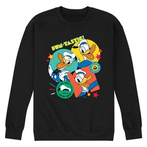 Men's - Disney - Donald Duck Fun-tastic Stickers Graphic Fleece Sweatshirt - 1 of 4