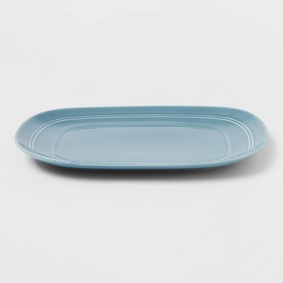 10" Stoneware Westfield Serving Platter Blue - Threshold™