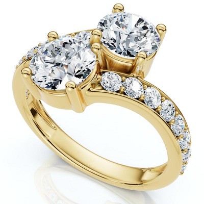 Pompeii3 2.40Ct Forever Us 2-Stone Diamond Ring 14k Gold Lab Created EF/VS