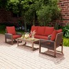 YARDSIGHT 4-Piece Outdoor Wicker Patio Furniture Set with 3-Seat Sofa, 2 Armchairs and Coffee Table, Thick Cushions Included - 2 of 4