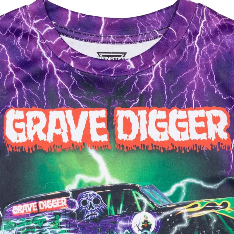 Monster Jam Grave Digger El Toro Loco Mohawk Warrior Maximum Destruction Monster Truck T-Shirt Toddler to Big Kid, 5 of 9