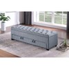 PAGED Ottoman Bench with Storage, Tufted Storage Bench with Pull Out Drawer, Foot Stool for Entryway, Bedroom - 2 of 4