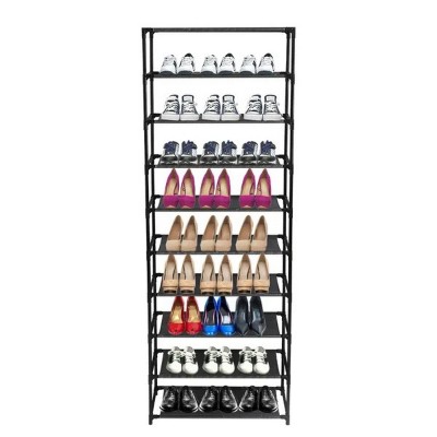 10 layer stackable shoe rack storage rack - stainless steel frame can accommodate 50 pairs of shoes