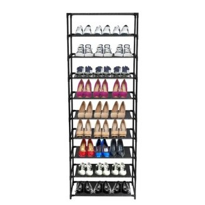 10 layer stackable shoe rack storage rack - stainless steel frame can accommodate 50 pairs of shoes - 1 of 4