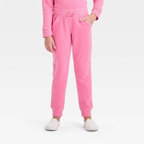 Girls' Fleece Jogger Pants - Cat & Jack™ Rose Pink L : Target