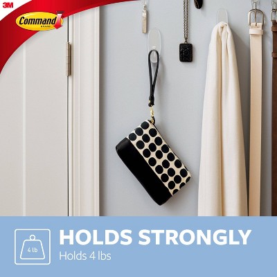 Command Large Clear Plastic Hooks with Adhesive Strips Value Pack