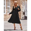 Womens Long Sleeve Maxi Dress 2025 Fall Trendy Elegant V Neck Flowy Wedding Guest Holiday Formal Long Dresses - 3 of 3