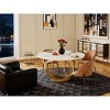 Gulches Modern Geometric Series Modern White Gold 47 in Sleek Steel Circular Structure Base Dining Table Seats 4 - 4 of 4