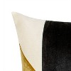 20"x20" Oversize Angular Color Block Square Throw Pillow Neutral - Edie@Home: Modern Velvet, Indoor/Outdoor, Zippered - image 3 of 4