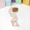 Unique Bargains Ribbon Gold-Edged Fishtail Organza Simple Style Polyester 354.33"x1.57" 1 Pc - 2 of 3