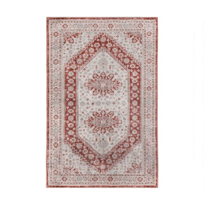 Image of Classic Vintage Medallion Indoor Runner or Area Rug, 5'x7', Rust - Blue Nile Mills